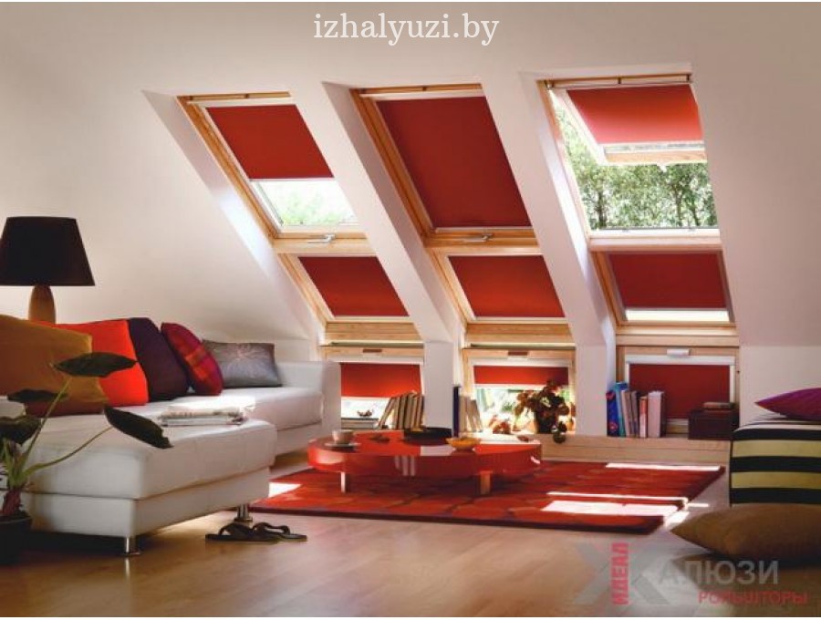 Рольшторы для мансардных окон в спальню №04