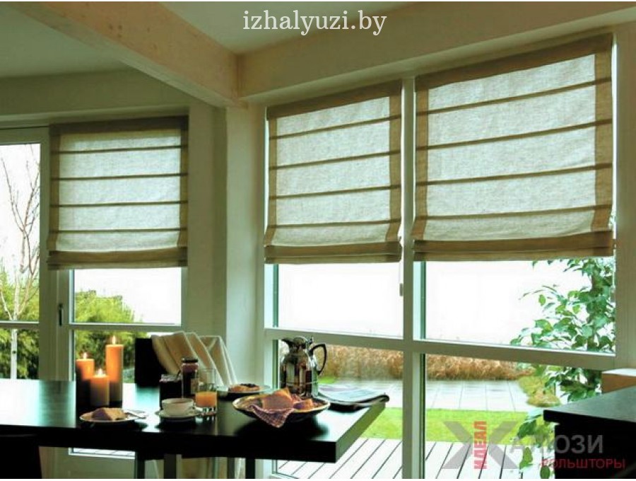 Римские шторы в коттедже №06