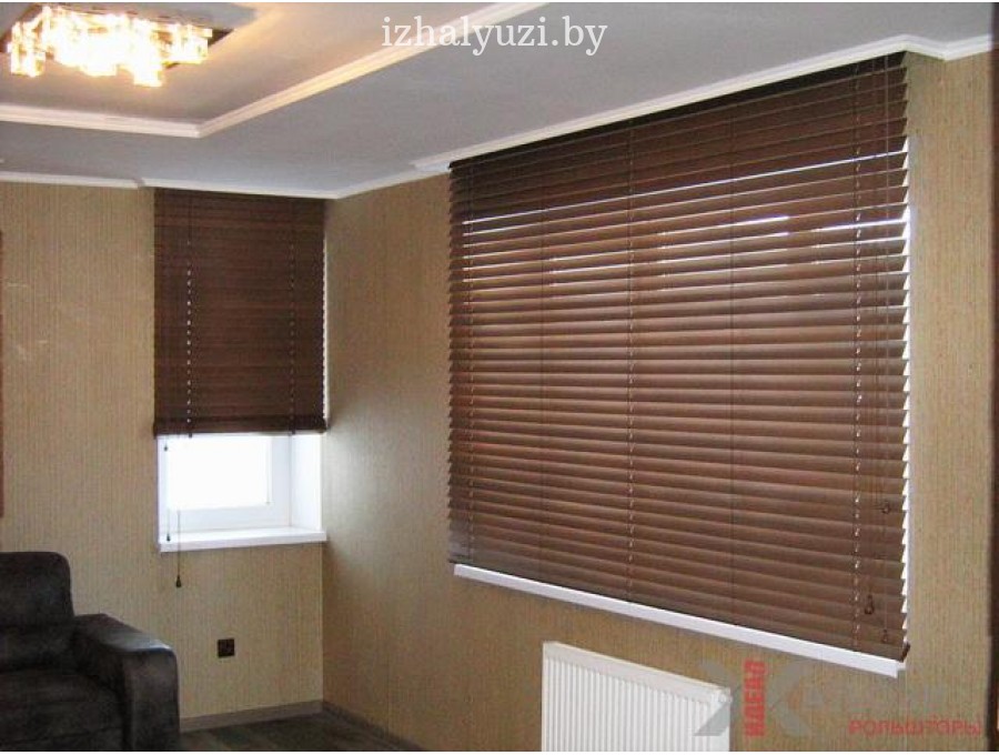 Деревянные жалюзи в загородный дом №01