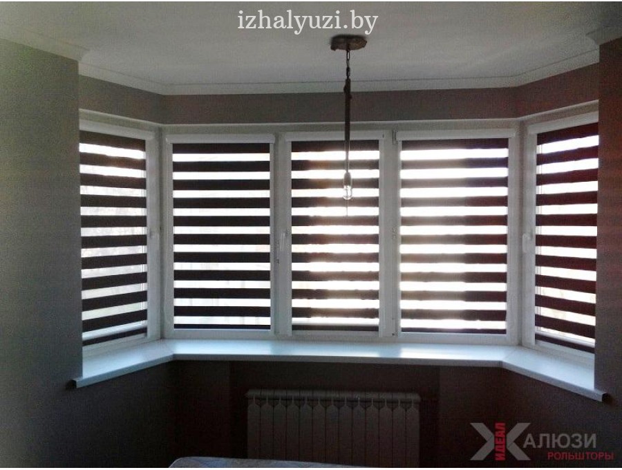 Рольшторы день-ночь в коробе с направляющими