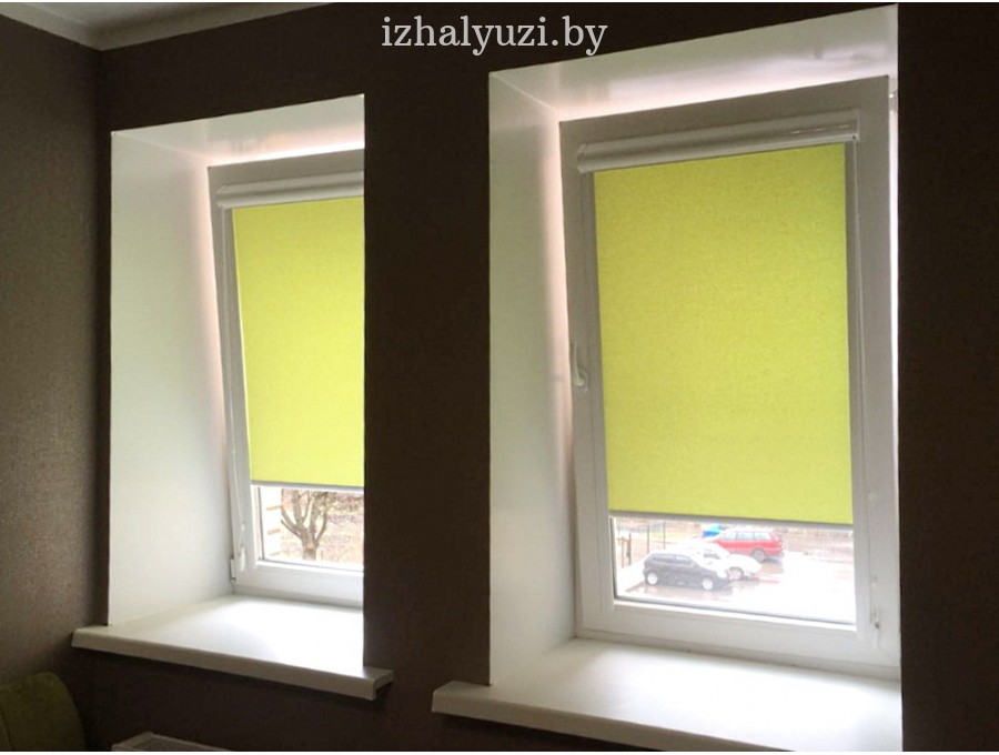 Кассетные рольшторы салатового цвета