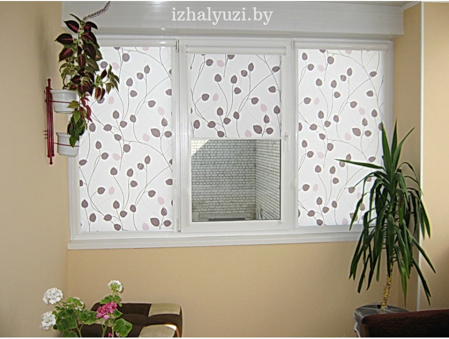 Рольшторы Uni 2 с фиолетовым узором