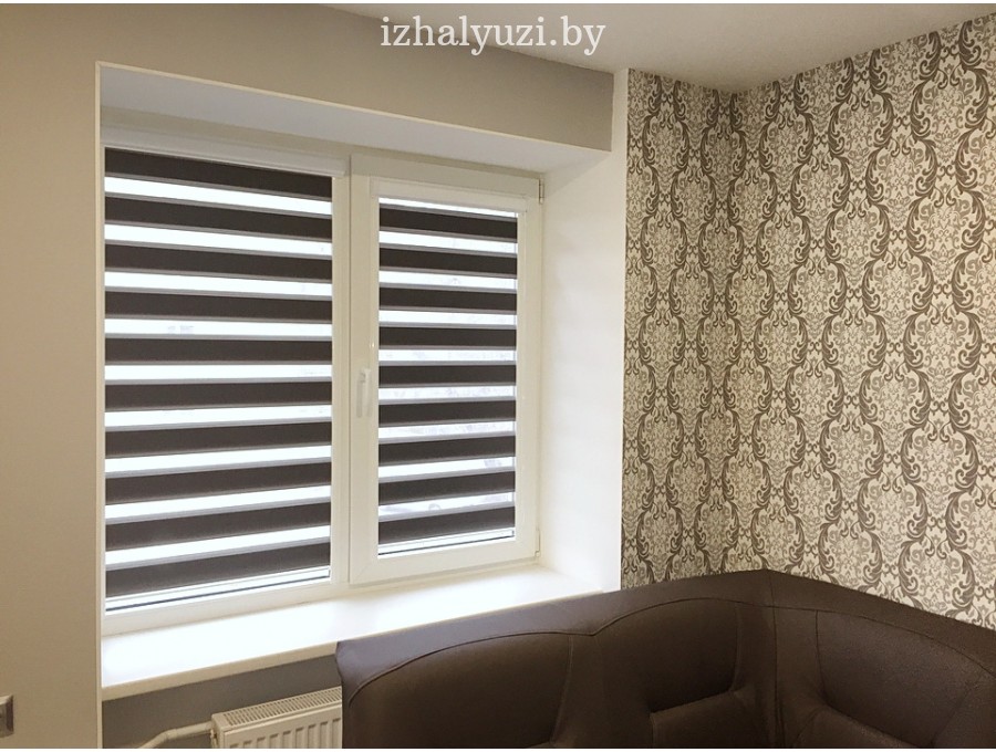 Рольшторы день-ночь в коробе с направляющими