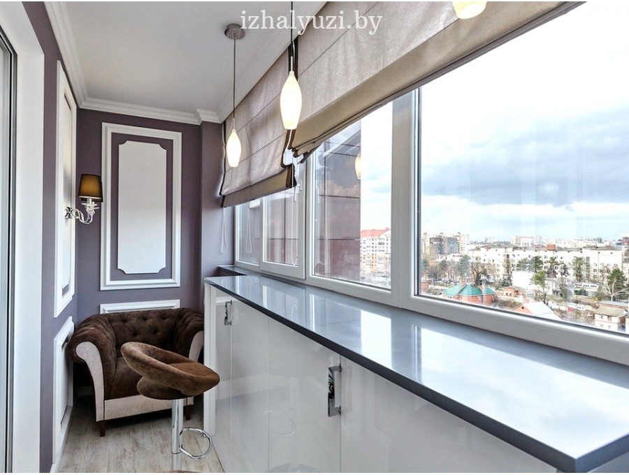 Тканевые римские шторы на балкон