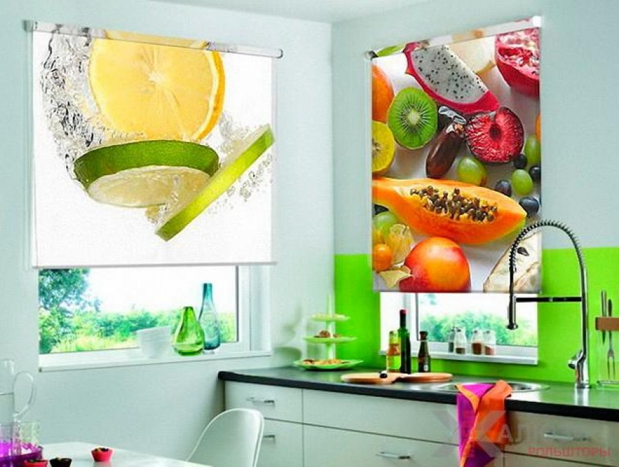 Свободновисящие рольшторы с фотопечатью на кухню №06