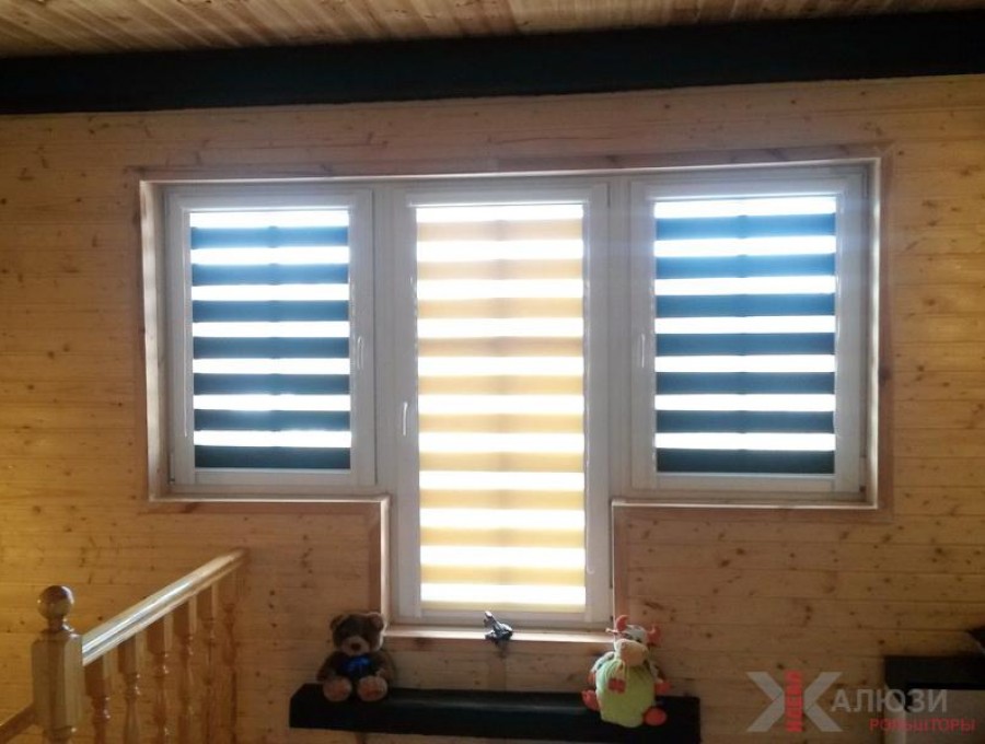 Рулонные шторы день-ночь в бильярдную